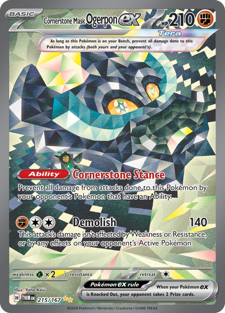 Cornerstone Mask Ogerpon ex (215/167) (SV06: Twilight Masquerade)