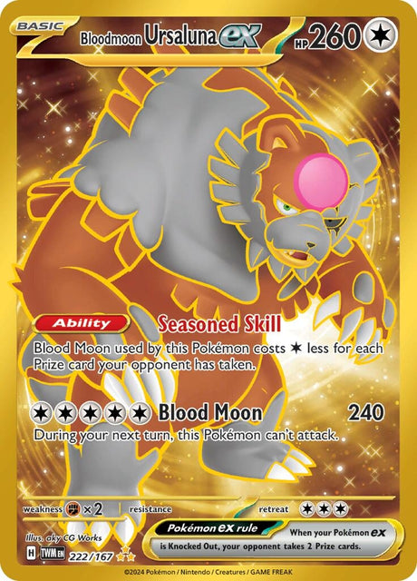 Image for Bloodmoon Ursaluna ex (222/167) (TWM) - Pokemon