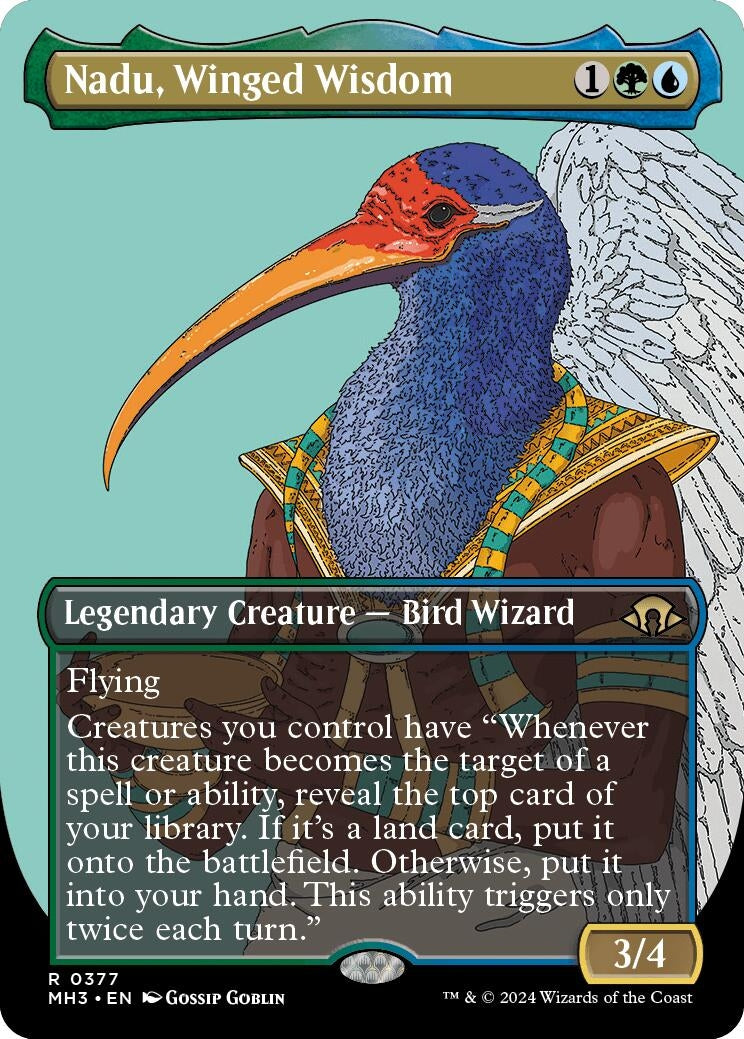 Image for Nadu, Winged Wisdom (Borderless) (377) (Modern Horizons 3) - Magic: The Gathering