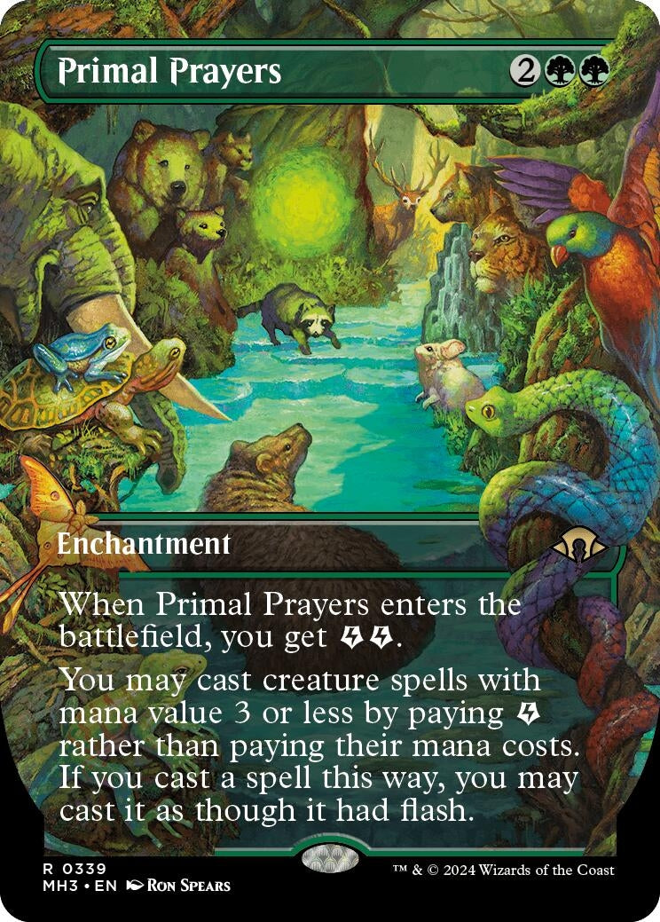 Image for Primal Prayers (Borderless) (339) (Modern Horizons 3) - Magic: The Gathering