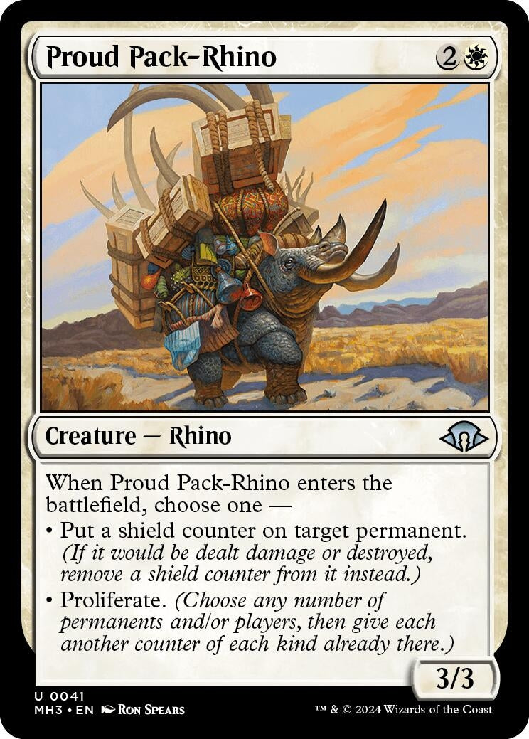 Image for Proud Pack-Rhino (41) (Foil) (Modern Horizons 3) - Magic: The Gathering