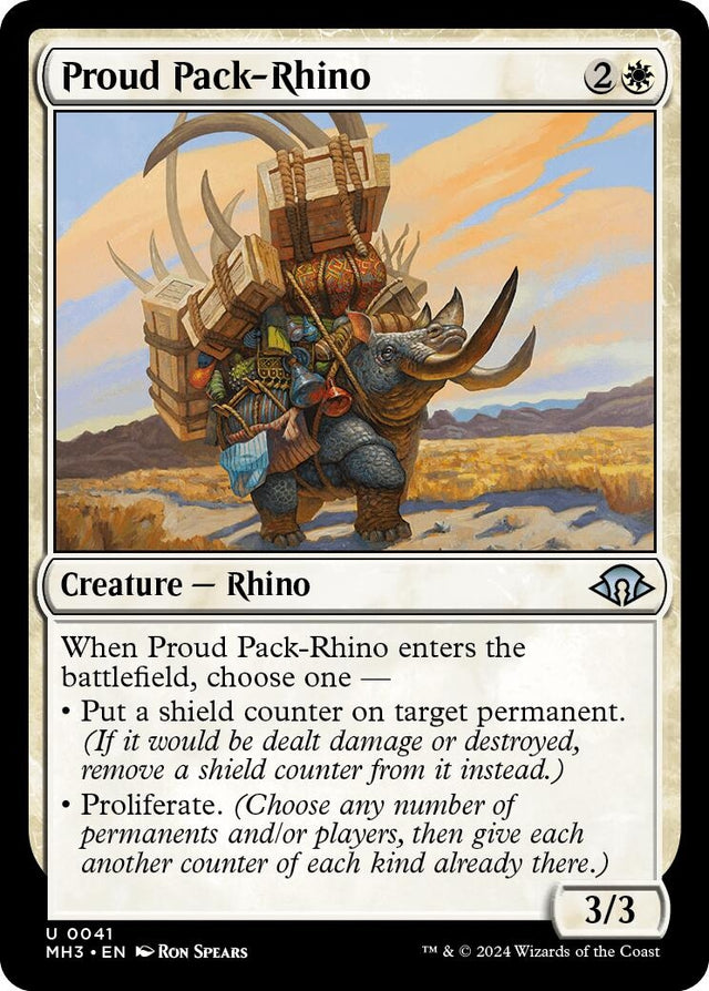Image for Proud Pack-Rhino (41) (Foil) (Modern Horizons 3) - Magic: The Gathering