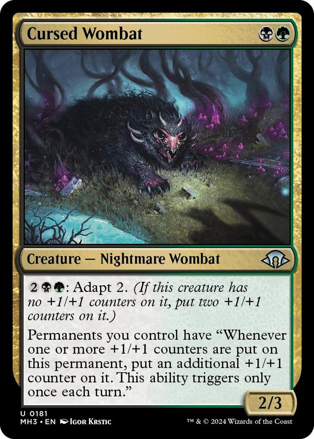 Image for Cursed Wombat (181) (Foil) (Modern Horizons 3) - Magic: The Gathering