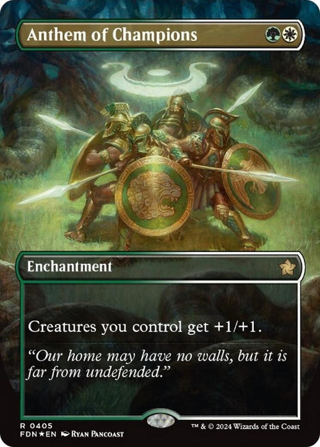 Image for Anthem of Champions (Borderless) (Mana Foil) (405) (Foil) (Foundations) - Magic: The Gathering