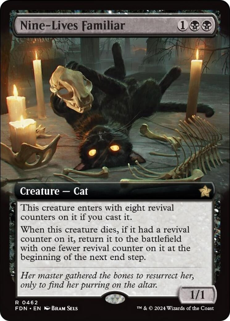 Image for Nine-Lives Familiar (Extended Art) (462) (Foil) (Foundations) - Magic: The Gathering