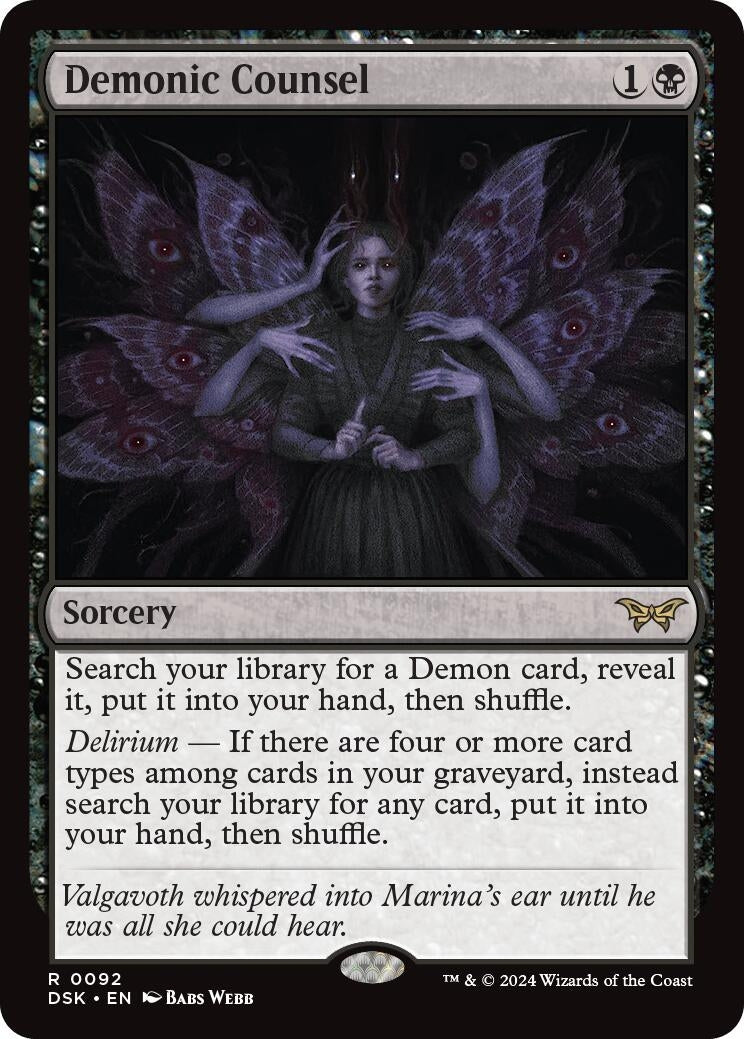 Demonic Counsel (92) (Foil) (Duskmourn: House of Horror)