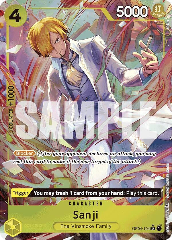 Image for Sanji (OP04-104) (Alternate Art) (OP04-104) (Foil) (Premium Booster -The Best-) - One Piece Card Game