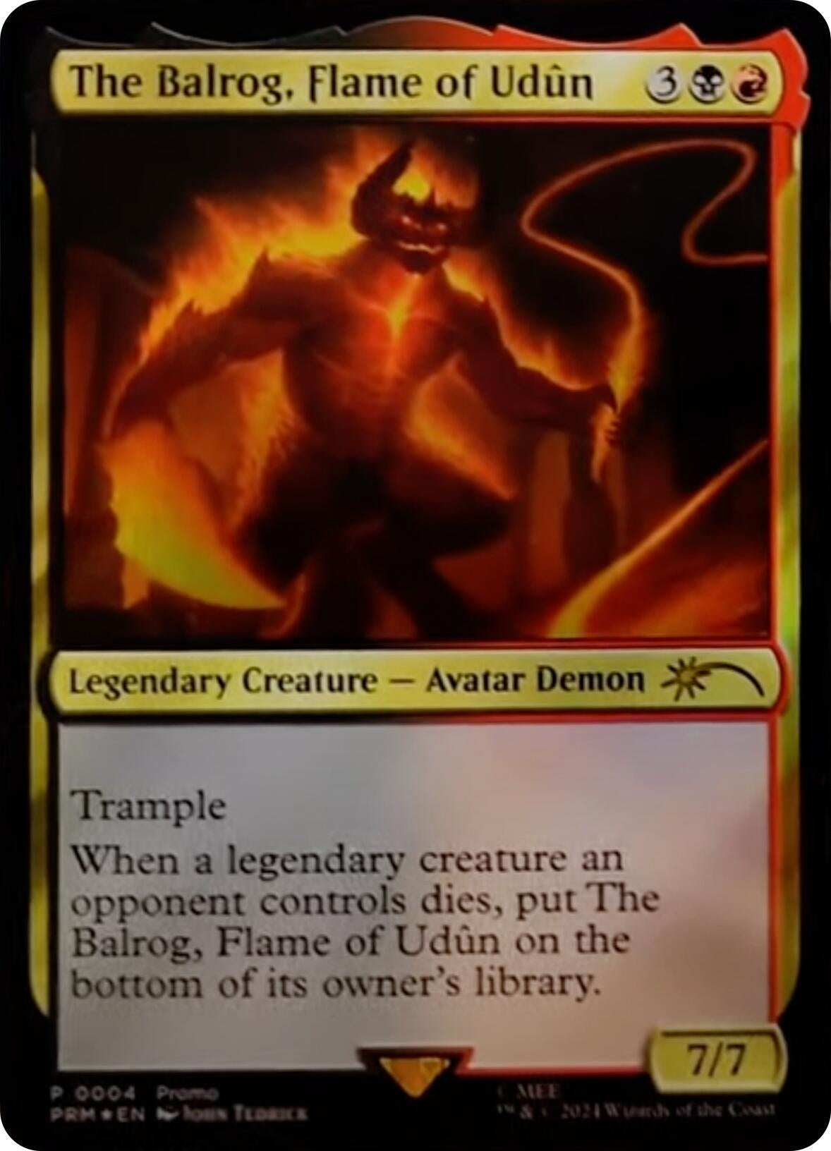 Image for The Balrog, Flame of Udun (4) (Foil) (Unique and Miscellaneous Promos) (UMP) - Magic: The Gathering