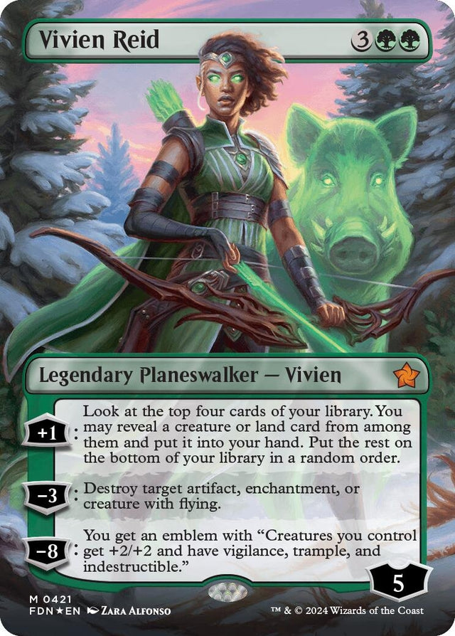 Image for Vivien Reid (Borderless) (Mana Foil) (421) (Foil) (Foundations) - Magic: The Gathering