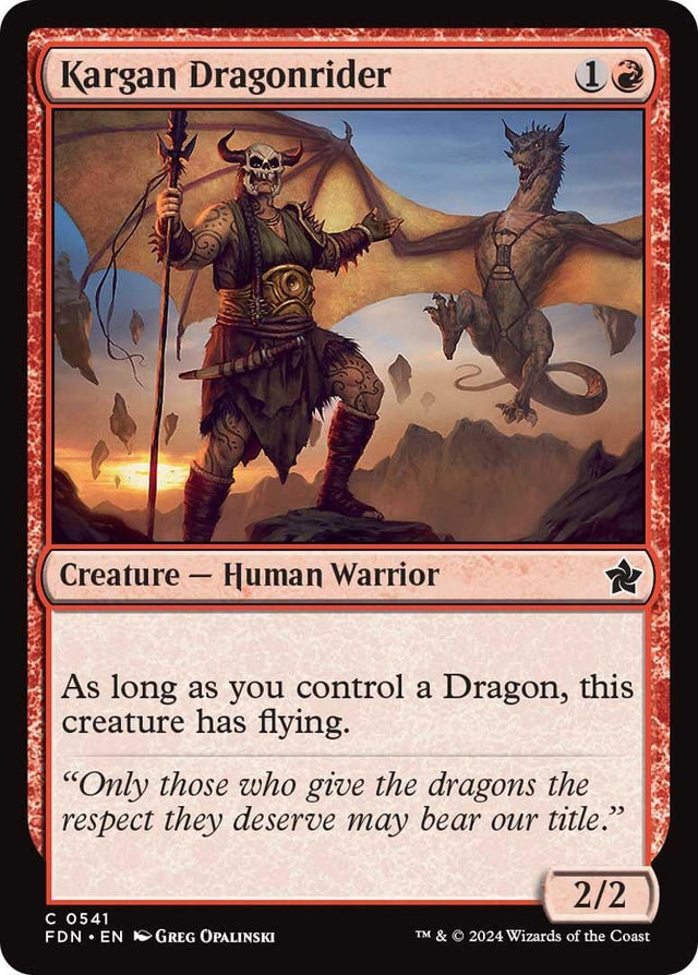 Image for Kargan Dragonrider (0541) (541) (Foundations) - Magic: The Gathering