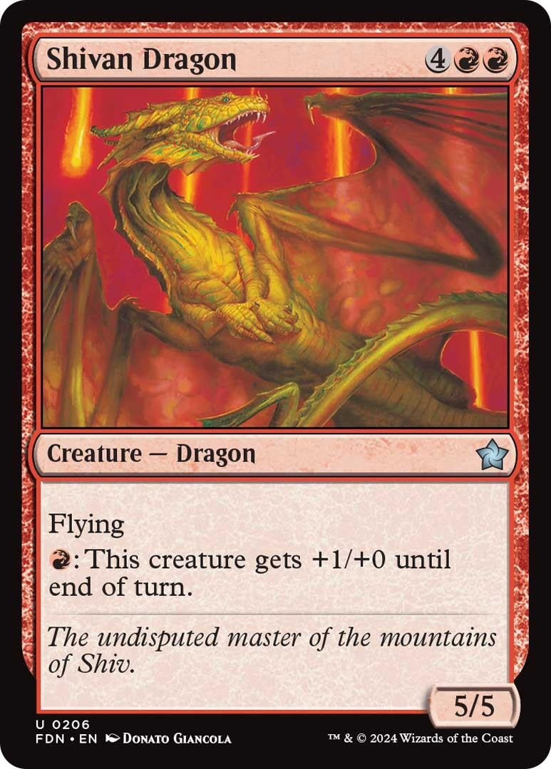 Image for Shivan Dragon (0206) (206) (Foil) (Foundations) - Magic: The Gathering