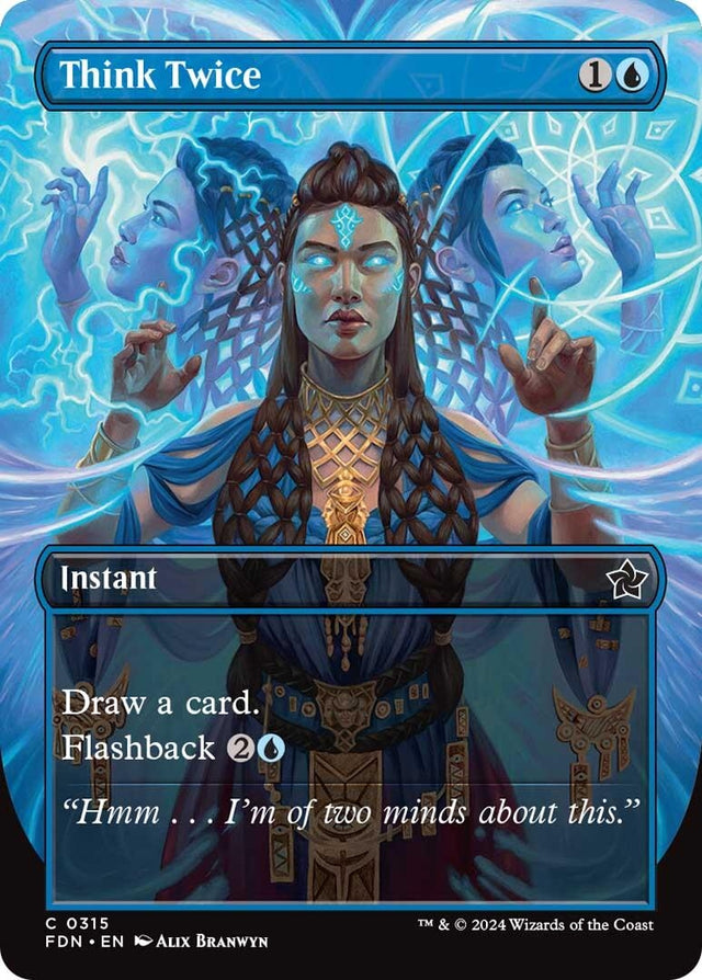 Image for Think Twice (Borderless) (315) (Foil) (Foundations) - Magic: The Gathering