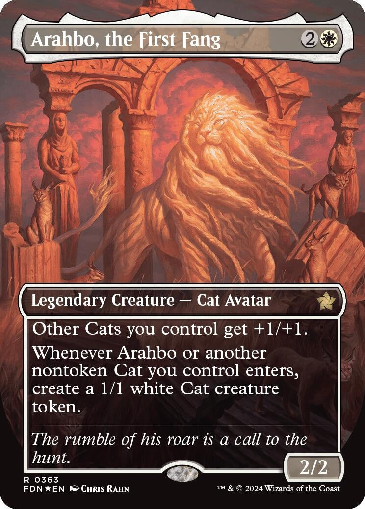 Image for Arahbo, the First Fang (Borderless) (Mana Foil) (363) (Foil) (Foundations) - Magic: The Gathering
