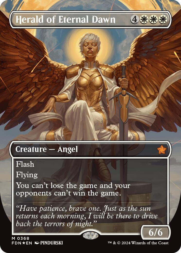 Image for Herald of Eternal Dawn (Borderless) (Mana Foil) (368) (Foil) (Foundations) - Magic: The Gathering