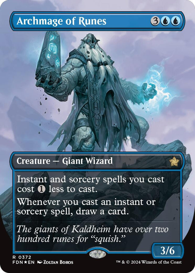 Image for Archmage of Runes (Borderless) (Mana Foil) (372) (Foil) (Foundations) - Magic: The Gathering