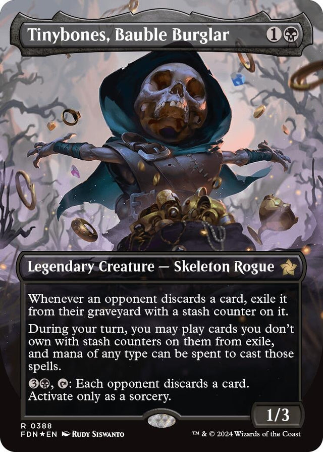 Image for Tinybones, Bauble Burglar (Borderless) (Mana Foil) (388) (Foil) (Foundations) - Magic: The Gathering