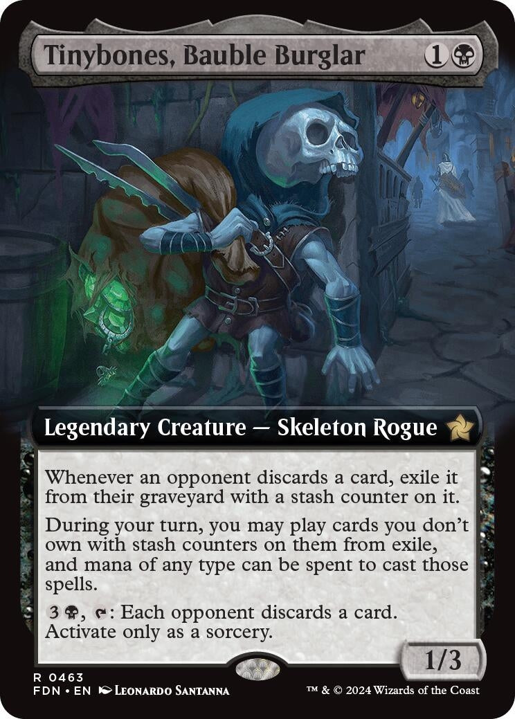 Image for Tinybones, Bauble Burglar (Extended Art) (463) (Foil) (Foundations) - Magic: The Gathering