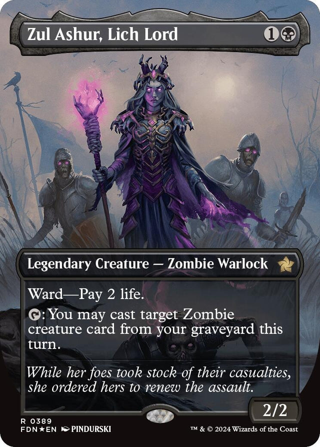 Image for Zul Ashur, Lich Lord (Borderless) (Mana Foil) (389) (Foil) (Foundations) - Magic: The Gathering