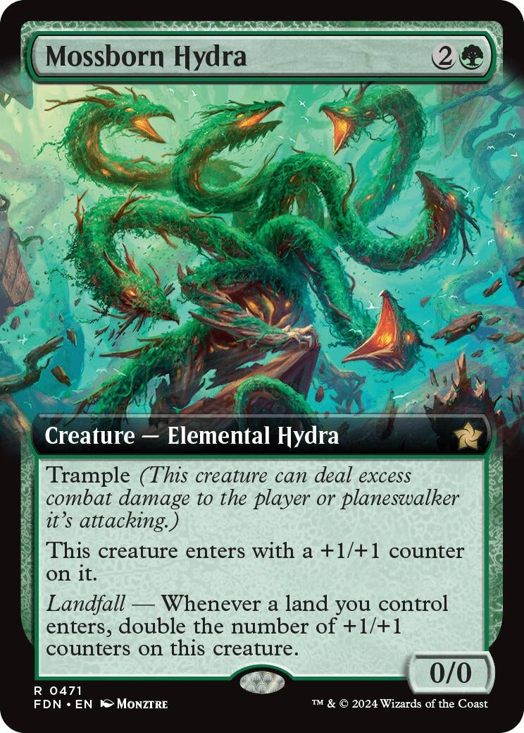 Image for Mossborn Hydra (Extended Art) (471) (Foil) (Foundations) - Magic: The Gathering