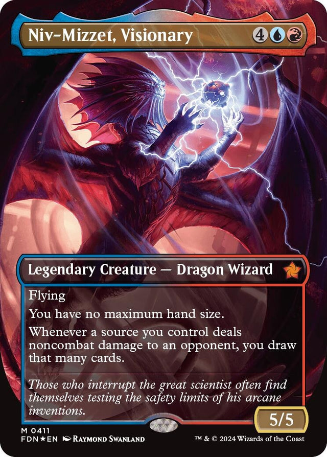 Image for Niv-Mizzet, Visionary (Borderless) (Mana Foil) (411) (Foil) (Foundations) - Magic: The Gathering