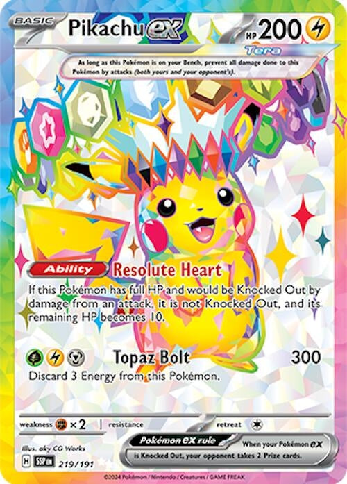 Image for Pikachu ex (219/191) (SV08: Surging Sparks) - Pokemon