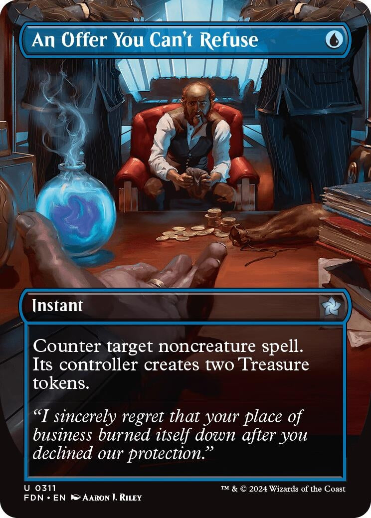 Image for An Offer You Can't Refuse (Borderless) (311) (Foil) (Foundations) - Magic: The Gathering