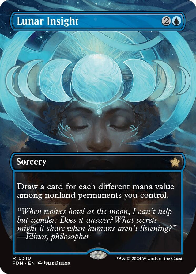Image for Lunar Insight (Borderless) (310) (Foil) (Foundations) - Magic: The Gathering