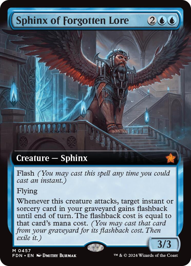Image for Sphinx of Forgotten Lore (Extended Art) (457) (Foundations) - Magic: The Gathering