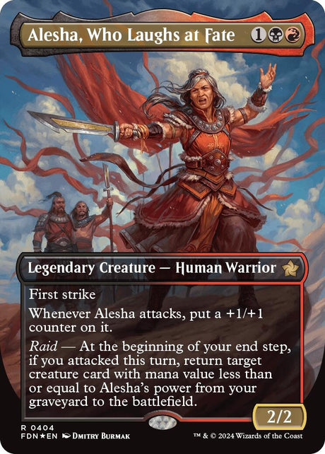 Image for Alesha, Who Laughs at Fate (Borderless) (Mana Foil) (404) (Foil) (Foundations) - Magic: The Gathering