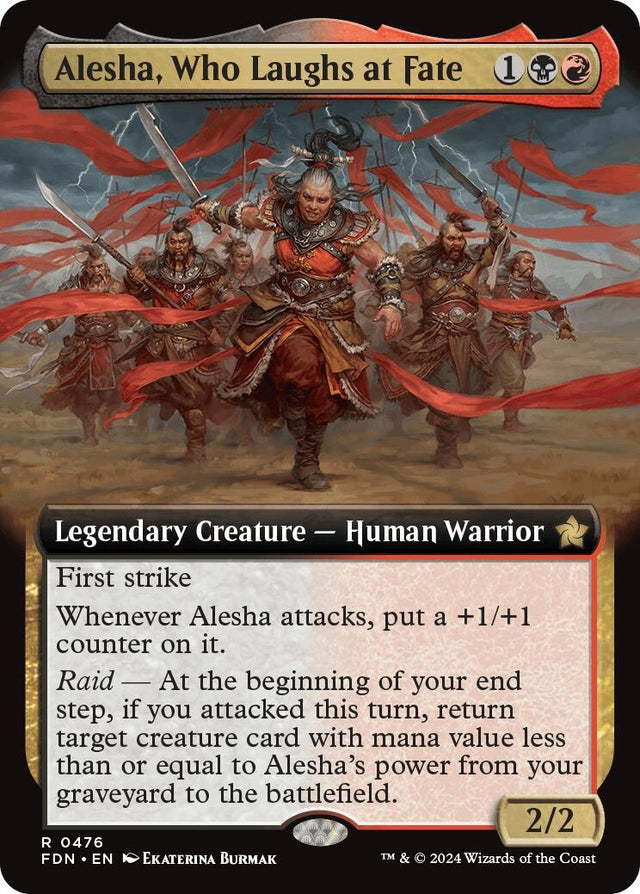 Image for Alesha, Who Laughs at Fate (Extended Art) (476) (Foil) (Foundations) - Magic: The Gathering