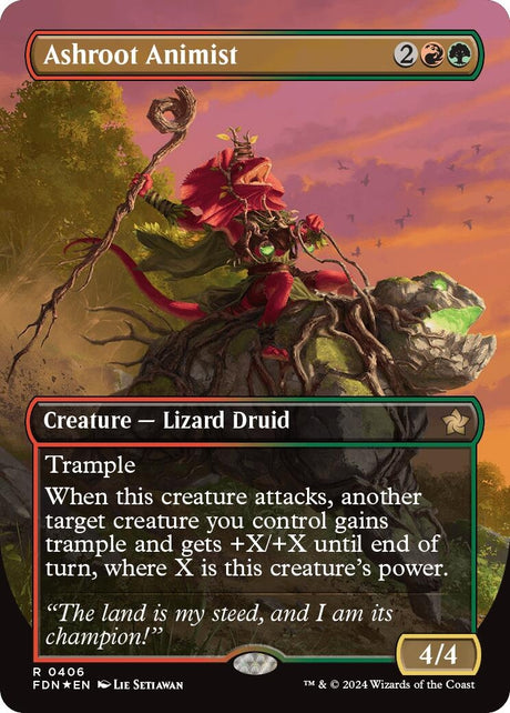Image for Ashroot Animist (Borderless) (Mana Foil) (406) (Foil) (Foundations) - Magic: The Gathering