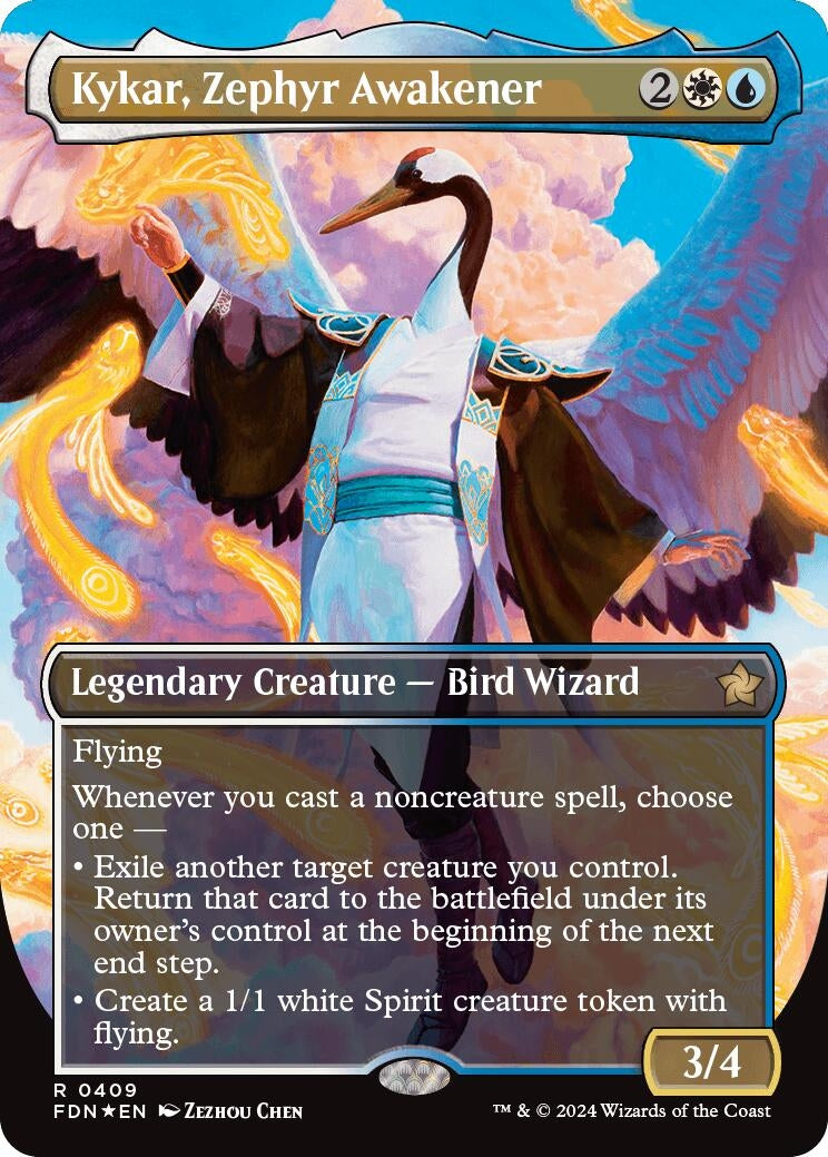 Image for Kykar, Zephyr Awakener (Borderless) (Mana Foil) (409) (Foil) (Foundations) - Magic: The Gathering