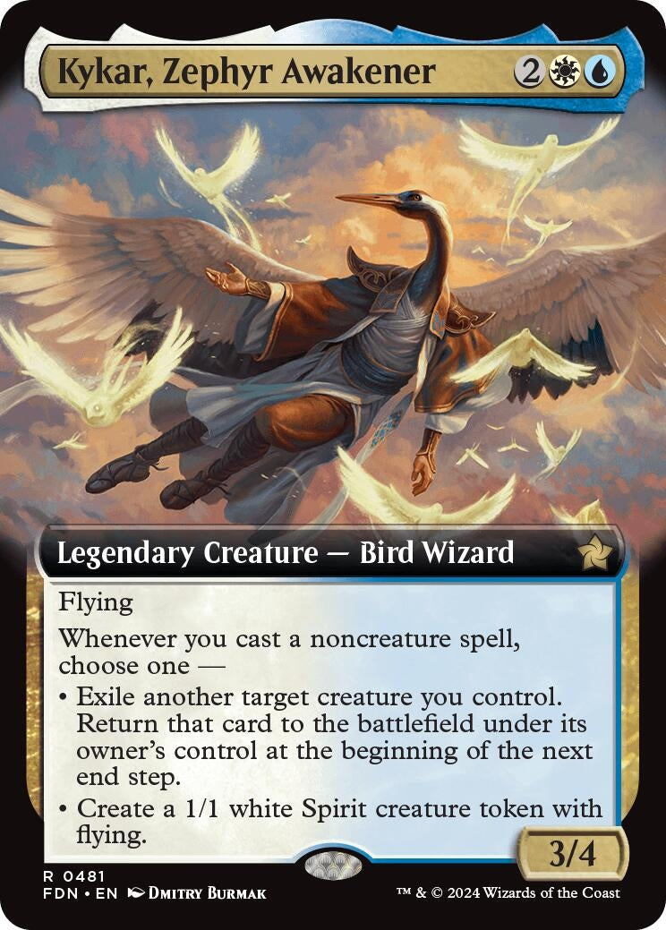 Image for Kykar, Zephyr Awakener (Extended Art) (481) (Foil) (Foundations) - Magic: The Gathering
