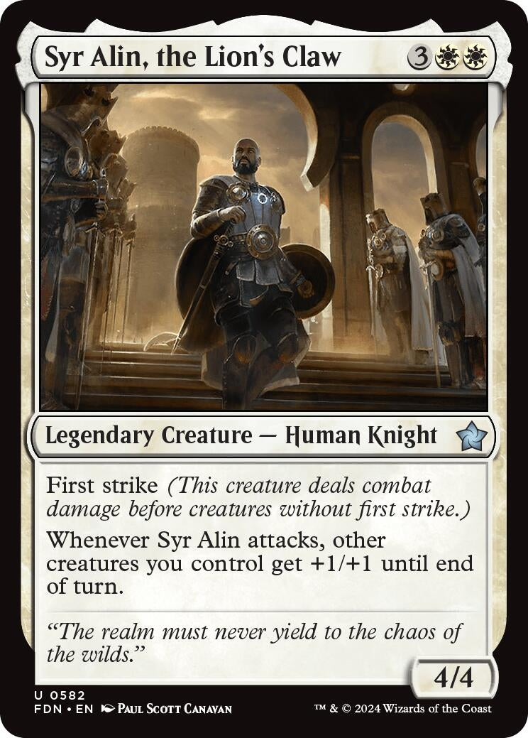 Image for Syr Alin, the Lion's Claw (582) (Foundations) - Magic: The Gathering