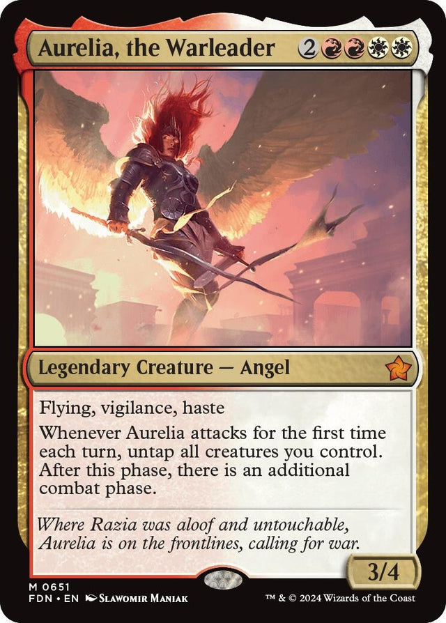 Image for Aurelia, the Warleader (651) (Foundations) - Magic: The Gathering