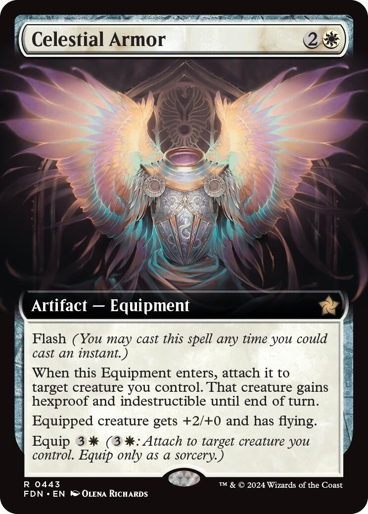 Image for Celestial Armor (Extended Art) (443) (Foil) (Foundations) - Magic: The Gathering