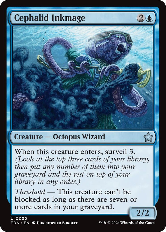Image for Cephalid Inkmage (32) (Foil) (Foundations) - Magic: The Gathering