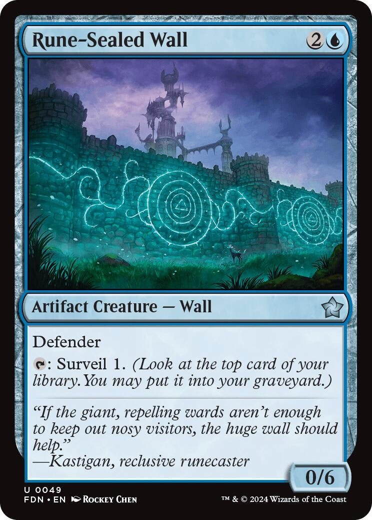 Image for Rune-Sealed Wall (0049) (49) (Foil) (Foundations) - Magic: The Gathering