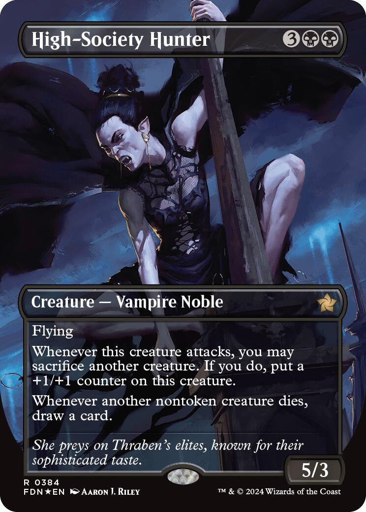 Image for High-Society Hunter (Borderless) (Mana Foil) (384) (Foil) (Foundations) - Magic: The Gathering
