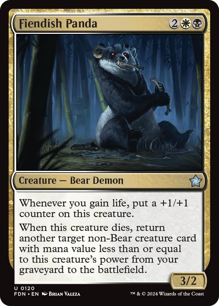 Image for Fiendish Panda (120) (Foil) (Foundations) - Magic: The Gathering