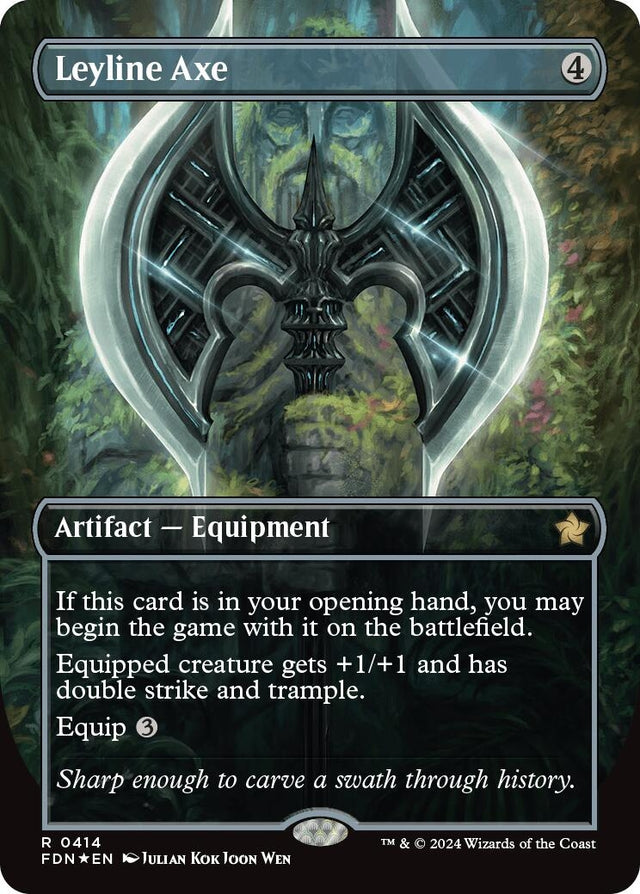 Image for Leyline Axe (Borderless) (Mana Foil) (414) (Foil) (Foundations) - Magic: The Gathering