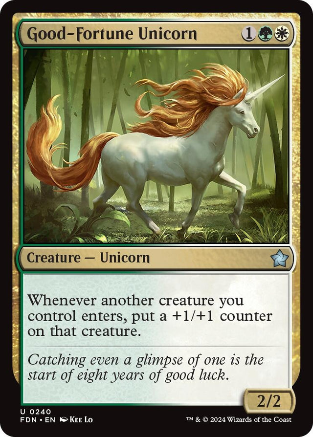 Image for Good-Fortune Unicorn (240) (Foil) (Foundations) - Magic: The Gathering