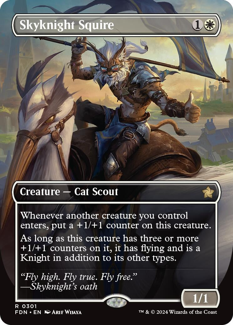 Image for Skyknight Squire (Borderless) (301) (Foil) (Foundations) - Magic: The Gathering