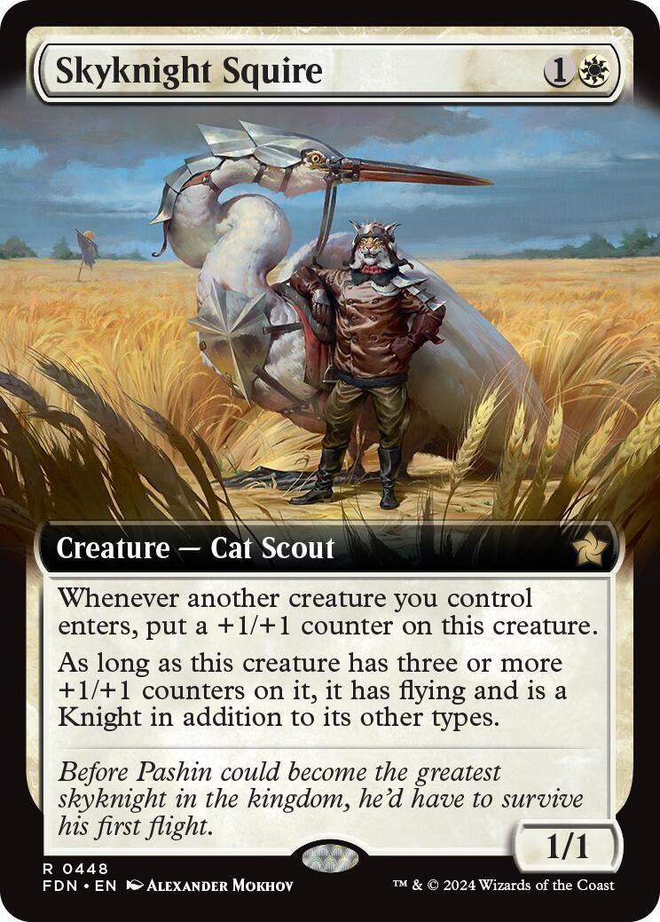 Image for Skyknight Squire (Extended Art) (448) (Foil) (Foundations) - Magic: The Gathering
