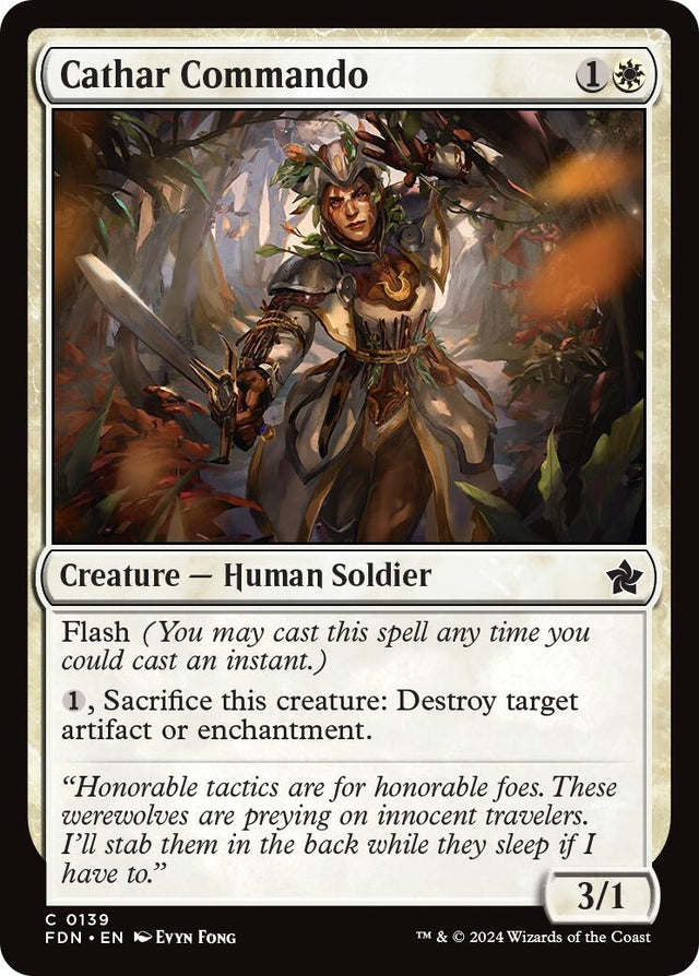 Image for Cathar Commando (139) (Foil) (Foundations) - Magic: The Gathering