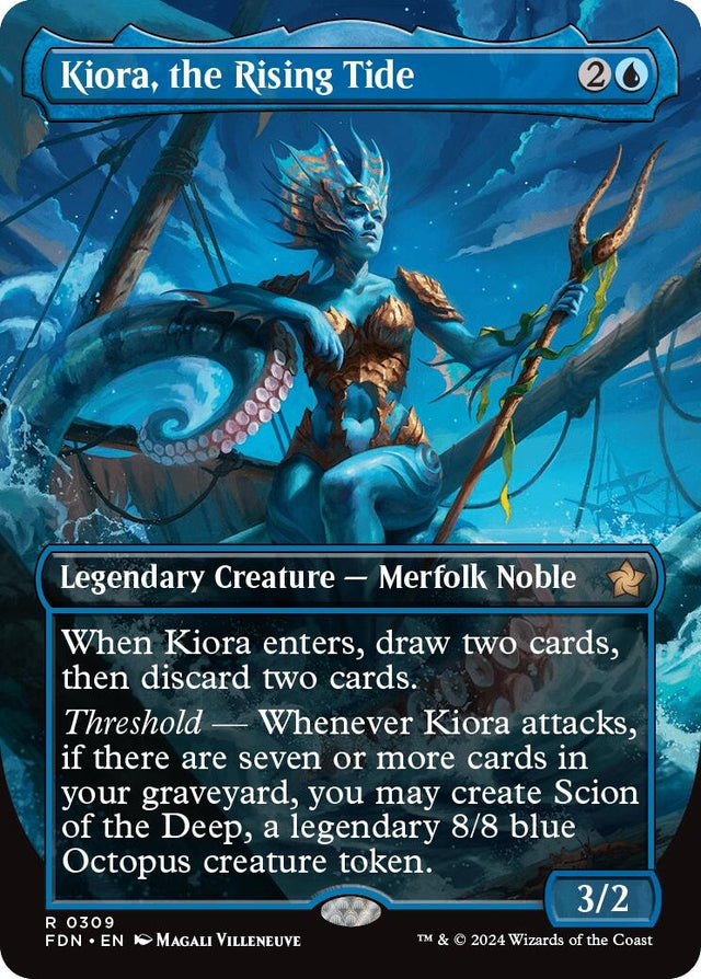 Image for Kiora, the Rising Tide (Borderless) (309) (Foundations) - Magic: The Gathering