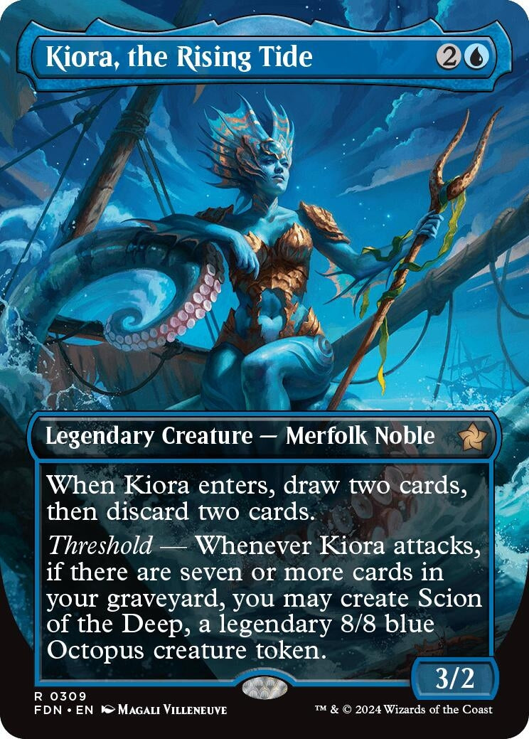Image for Kiora, the Rising Tide (Borderless) (309) (Foil) (Foundations) - Magic: The Gathering
