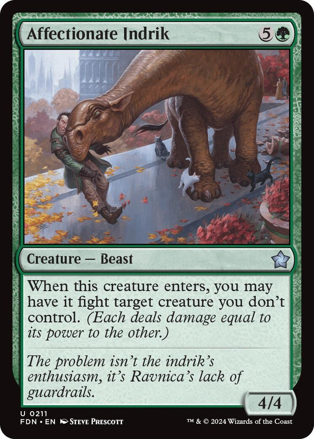 Image for Affectionate Indrik (211) (Foil) (Foundations) - Magic: The Gathering