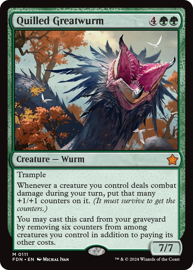 Image for Quilled Greatwurm (111) (Foundations) - Magic: The Gathering
