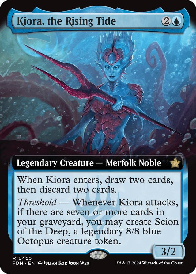 Image for Kiora, the Rising Tide (Extended Art) (455) (Foil) (Foundations) - Magic: The Gathering